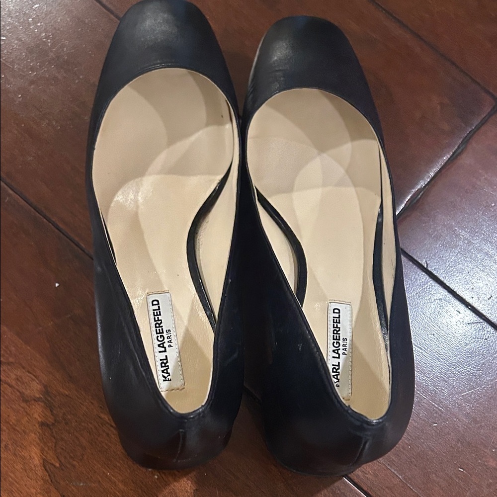 Karl Lagerfeld Black Leather Heels - Picture 12 of 13